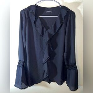 Zeagoo Chiffon Blouse with Drama Sleeves! Size Medium.